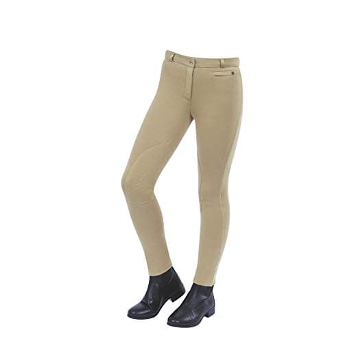 Image of Dublin Supa-Fit Zip Up Knee Patch Jodhpurs, Beige, Ladies 10/28"