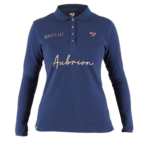 Image of Aubrion Shires Team Long Sleeve Polo Shirt - Navy Medium, Navy