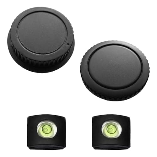 Image of 2 Pack Front Body Cap and Rear Lens Cap Cover Compatible with Canon EOS EF/EF-S Lens for 4000D 2000D 1500D 1300D 1200D 1100D 800D 760D 750D 600D 250D 200D, EOS 90D 80D 77D 70D Threaded Lenses