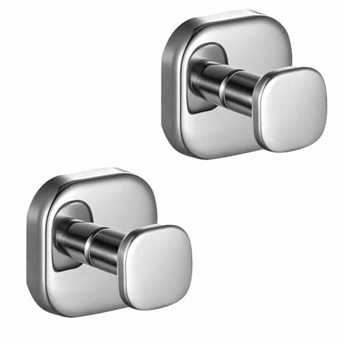 Image of ALTPWJW Door Hooks Screw in ,2 Pack Stainless Steel Towel Hooks for Bathrooms Coat Robe(Chrome)