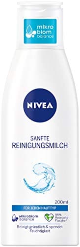 Image of Nivea Gentle cleansing milk for all skin types (200 ml), make-up remover cleans thoroughly, mild facial cleansing removes make-up and waterproof mascara