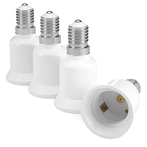 Image of kwmobile E14 to E27 Converter (Pack of 4) - Lamp Socket Adapter Light Bulb Base Converters Screw-in Thread Adaptor Holder Set for LED and Smart Bulbs