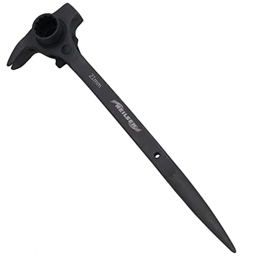 Image of 4 in 1 Scaffold Spanner Ratchet Podger Bi-Hex 17 & 21mm Claw Hammer Pry Bar
