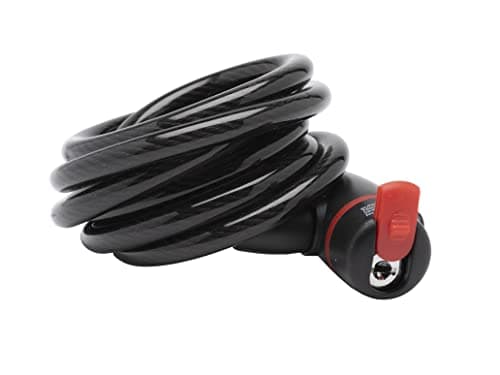 Image of Burg Wächter 1360 180 10mm Spiral Cable Bike Lock, Black, Red, 180 cm