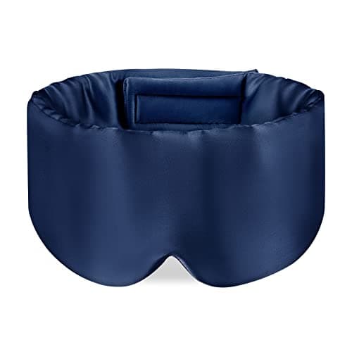 Image of OLESILK Sleep Mask, 100% Natural Mulberry Silk Eye Mask for Women and Men with Adjustable Strap, Large in Size, Blindfold for All Night Sleep, Navy
