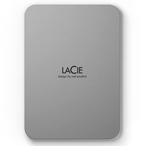 Image of LaCie Mobile Drive Moon 2TB, External Hard Drive Portable, USB-C 3.2, PC Mac iPad & iPhone, Data Rescue Services (STLP2000400)