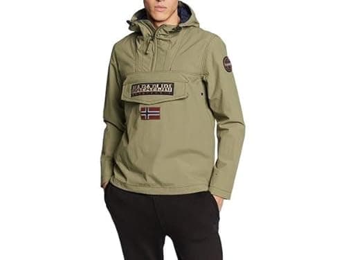 Image of Napapijri Rainforest Summer Men's Anorak Jacket Green, green lichen, S