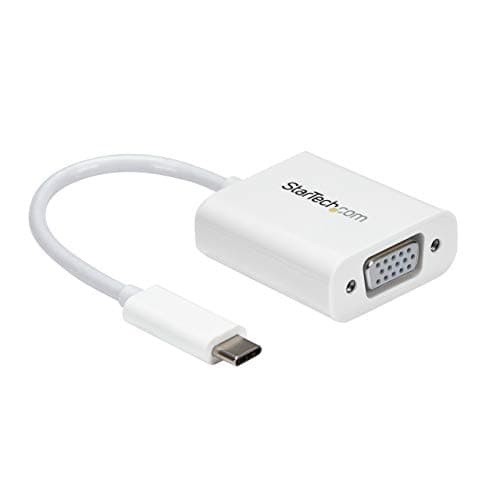 Image of StarTech.com USB-C to VGA Adapter - White - 1080p - Video Converter For Your MacBook Pro / Projector / VGA Display (CDP2VGAW)