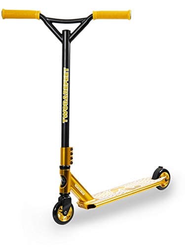 Image of Two Bare Feet Logo Model Stunt Scooter for Kids, Teens & Adults - Pro Freestyle Scooter with 360° Spin, ABEC-7 Bearings, Lightweight & Durable for Tricks & Stunts (Gold)