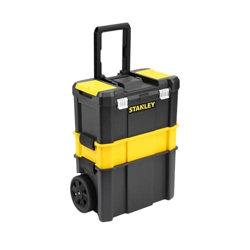 Image of STANLEY Essential Rolling Workshop Toolbox, 3-in1 Stackable Units, Portable Tool Solution, STST1-80151