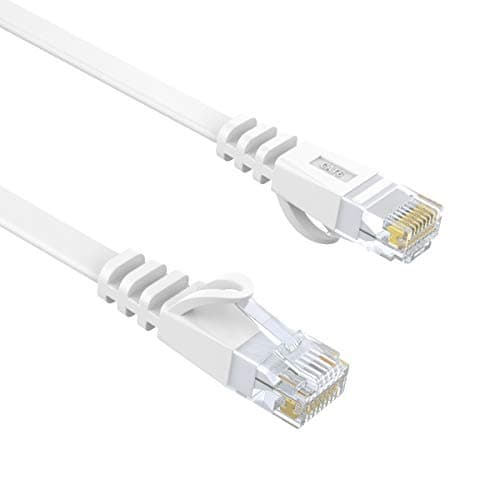 Image of Larrok Ethernet Cable Cat6 RJ45 1M Gigabit Lan Network Cable Snagless Patch Internet Cable Flat White Cord 250MHz Computer Cable High Speed 3ft