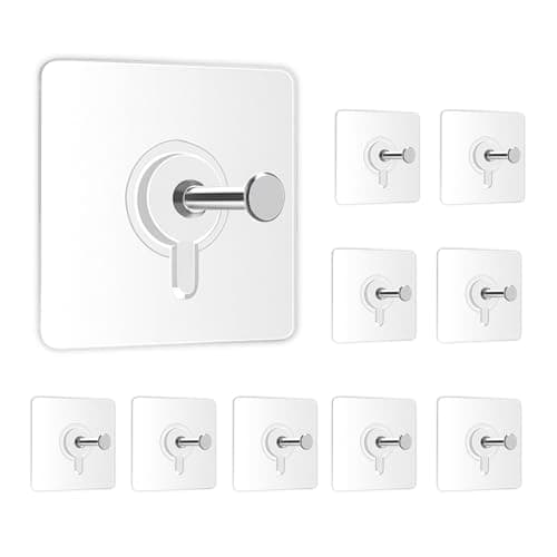 Image of Zulaxy Photo Frame Hooks Without Drilling, 10 Pack Self Adhesive Hooks Heavy Duty Nail Free for Hanging Photo Frame, Wall Clock, Kitchen Accessories