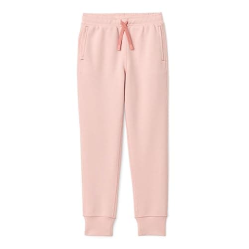 Image of Amazon Essentials Girls' Athletic Regular-Fit Jogger Tracksuit Bottoms with Pockets, Active Sweat, Dusty Pink, 10 Years