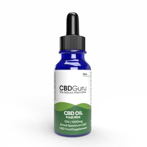 Image of CBD Guru CBD Oil Drops 1000mg 10ml - Fresh Mint Flavour Broad Spectrum CBD 10% for Sleep & Anxiety Support(Packaging May Vary)