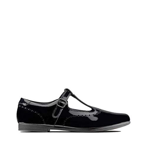 Image of Clarks Scala Seek Kid Patent Shoes in Black Patent Extra Wide Fit Size 12