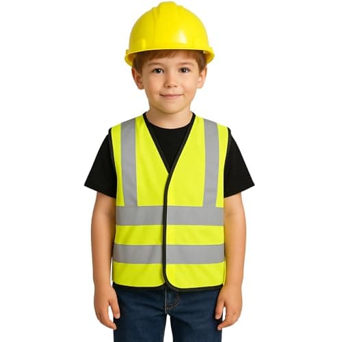 Image of Step Ahead Kids Hi-Vis Safety Vest – High Visibility Reflective Waistcoat for Children, EN1150 Compliant, Lightweight, For Boys & Girls - Age 10 –12 (Yellow | Large)