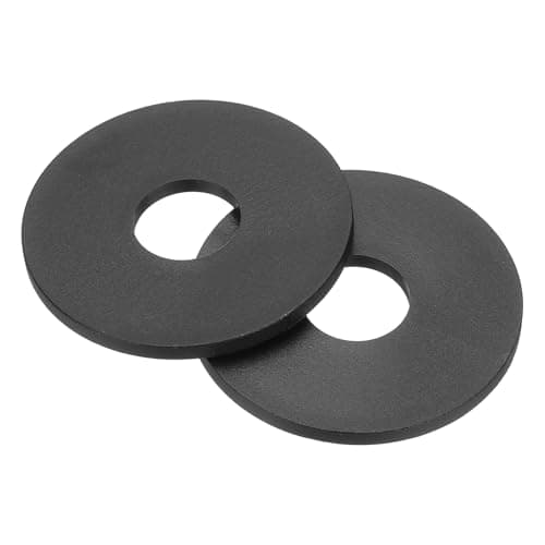 Image of sourcing map Nylon Flat Washers, M16 x 16mm ID x 50mm OD Round Flat Plain Washer Plastic Gasket Fastener for Household Faucet Pipe Water Hose, Black, Pack of 20
