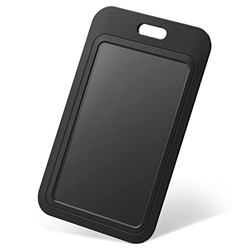 Image of Uniclife Sliding ID Badge Holder Black Vertical Plastic Card Case Protector Pouch with Clear Window for Office School ID Credit Cards Proximity Key Cards Driver’s Licenses and Passes, 1 Pack