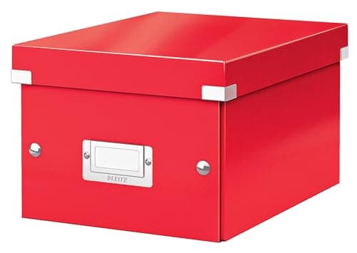 Image of Leitz WOW A5 Storage Box, Click and Store Range, Small Cardboard Storage Box, Red, 60430026