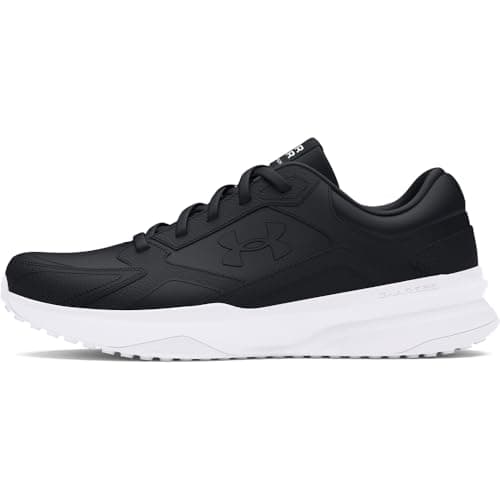 Image of Under Armour Men's UA Edge LTHR Men's Trainers, Leather Running Shoes for the Gym and Outdoors, Lightweight Sportswear, 11 UK Black Black White