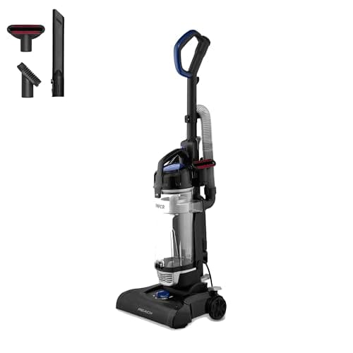 Image of Tower TXP30 Reach Bagless Upright Vacuum Cleaner with Cyclonic Technology, Washable Filter, 2-in-1 Crevice Tool & Floor Brush, 4L Dust Capacity, 400W, Blue, T108001