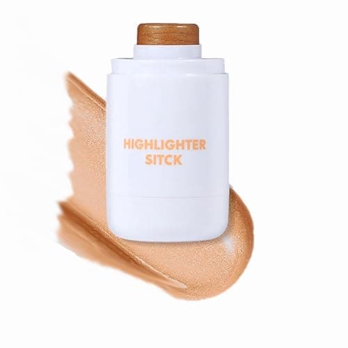 Image of Highlighter Stick Fine Shimmer, 6 Colours Waterproof Contour Blush Face Illuminator Cream, Long Lasting Natural Glow Body Brightening Makeup, Pore-Friendly For Sculpting And Radiance (6.8g) (#6)
