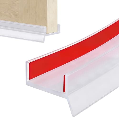 Image of Transparent Flexible Door Edge Seal, 5M/16.4ft Silicone Skirting Board Seal for 15mm/16mm/17mm Kitchen Plinths