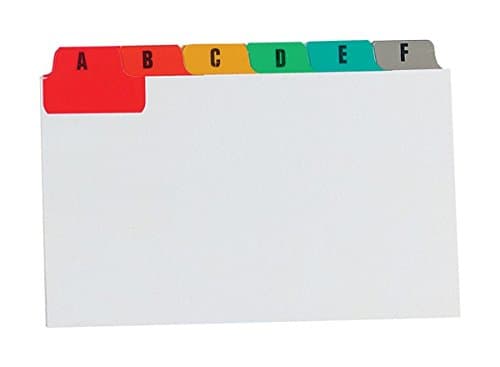 Image of Concord TS-110574 Reinforced A-Z Guide Card with Tabs, 152mm x 102mm, White