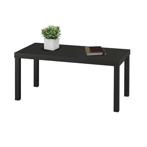 Image of URBNLIVING Coffee Sofa Side End Desk Table for Living Room, Home Office, Functional Accent Furniture, Stylish Desk Table for Office or Living Room, Modern Home Wooden Furniture - Black
