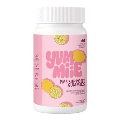 Image of Yummiie PMS Gummies for Women – Hormone Balance & PMT Support Supplement – Vegan Vitamins with Ashwagandha & Evening Primrose Oil – 60 Gummies (30 Day Supply)