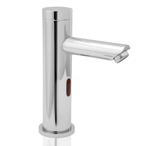 Image of Deva Automatic Sensor Mono Basin Tap in Chrome for Cold Or Premixed Water – Touchless Hands Free Auto Water - Battery Or Mains Powered - Bathroom Infrared Toilet Sink Faucet Silver – 2 Year Warranty
