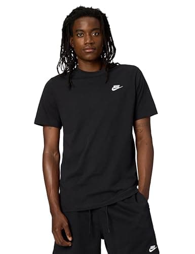 Image of NIKE Mens M Nsw Club Tee T-Shirt, Black/(White), S EU