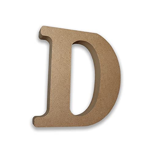 Image of MDF Letters Wooden for Crafts (Large 13cm High x 2cm Deep) Large Free Standing Wooden Personalised Names & Decor - (Letter D)