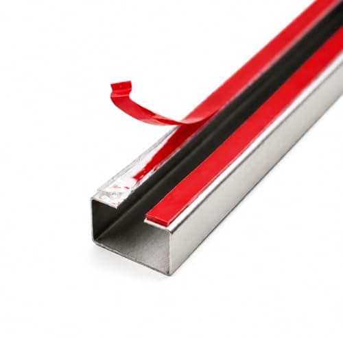 Image of 2 Pack Stainless Steel Cable Trunking Raceway 1M Self Adhesive Wire Cover Channel Metal Cable Management for Wall Floor Desk TV Ethernet Cable Organiser