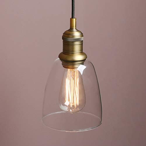 Image of Yosoan Lighting Industrial Pendant Light Fittings with Glass lampshade, Loft Bar Edison Hanging Ceiling Lights Chandelier for Kitchen Island Living Room Dining Room Front Mirror (Antique)