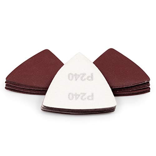 Image of SPEEDWOX 30 Pcs Hook and Loop Triangle Sandpaper 240 Grit 80mm 3-1/8 Inches for Oscillating Multi Tool Detail Sander Sanding Discs Triangle Sanding Pads
