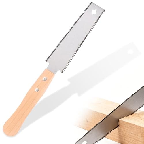 Image of Japanese Pull Saw Double-Edged Professional Fine Tooth Hand Saw, 14/17 TPI SK5 Flexible Blade Flush Cut Saw for Woodworking, Craft Hobby DIY, Trimming Pruning and Multipurpose Wood Cutting Tool