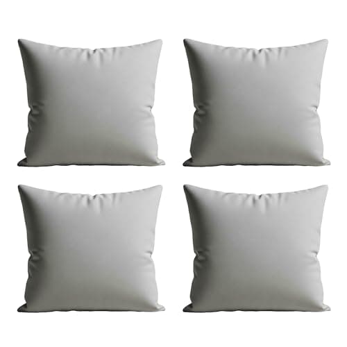 Image of Home Sweet Home UK Outdoor Cushions Waterproof Filled 4 Pack 45x45cm With Invisible Zippered Outdoor Garden Cushions Waterproof 18"x18" With Cushion Covers For Living Room Garden Sofa Bedroom