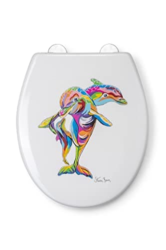 Image of Croydex Steven Brown Hannah McWave Flexi-Fix Toilet Seat - Soft Close and Quick Release with Adjustable Hinges, Durable Polypropylene Plastic with Top and Bottom Fixings