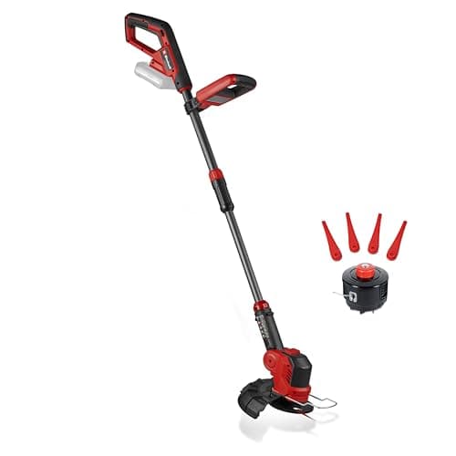 Image of Einhell Cordless Trimmer 18V Power X-Change, 25cm Cutting Width, Rotatable and Tiltable Motor Head, Incl. 20 x Spare Plastic Blades, 1 Trimmer Line Spool, Without Battery GE-CT 18/25-1 Li-Solo