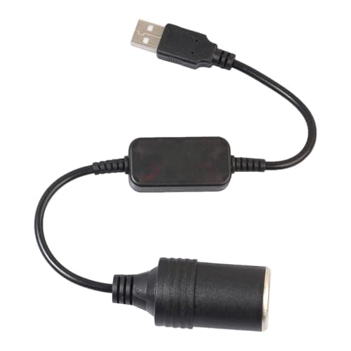 Image of USB to Car Socket – connector cable female converter, 5V to 12V plug, wired adapter, compact design | for driving car charger GPS vehicle power supply connection accessory cable