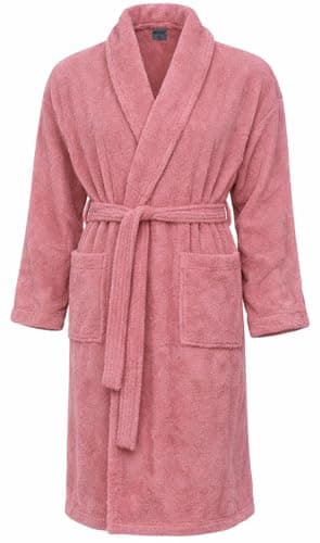 Image of Adore Home 100% Cotton Terry Towelling Shawl Collar Bathrobe, Large, Rose Pink
