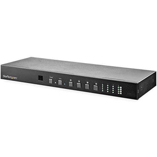 Image of StarTech.com 4x4 HDMI Matrix Switch with Audio and Ethernet Control - 4K 60Hz Video - Rack Mount HDMI 2.0 Splitter with Remote (VS424HD4K60)