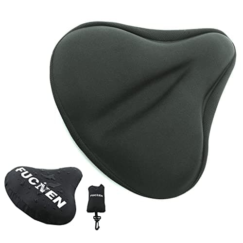 Image of FUCNEN 27 * 25cm Gel Bike Saddle Cover Comfortable Exercise Bike Gel Seat Cushion Bicycle Seat Cover for Road Exercise Spin Stationary Padded Saddle for Indoor Ourdoor Cycling Butt Saver