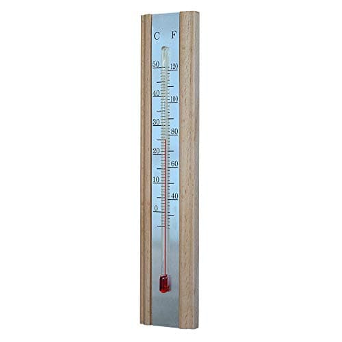 Image of Faithfull THBEECH 200 mm Thermometer Wall Beech - Silver