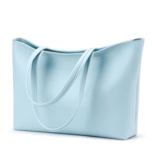 Image of KALIDI Tote Bag Handbags for Women Large shoulder bag with Zipper Waterproof PU Women's Totes Ladies Bag for Work School Travel Daily Use(Blue)