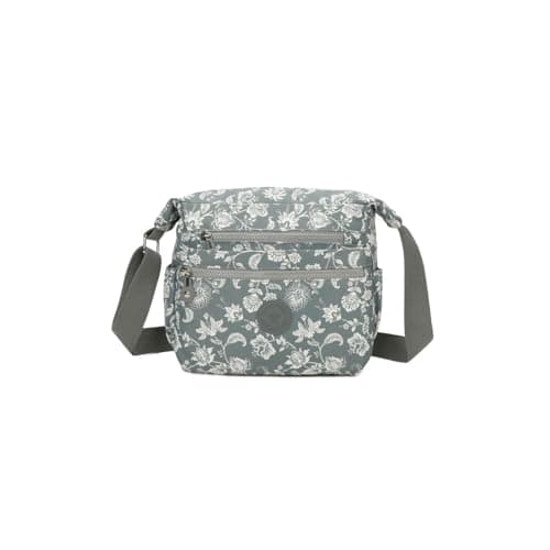 Image of YDezire Floral Cross body Shoulder Bag, Nylon Crossbody Bag with Adjustable Shoulder Strap, Side Pockets, Lightweight Waterproof Handbags for Women, Travel Handbags (Relief Flower Print)
