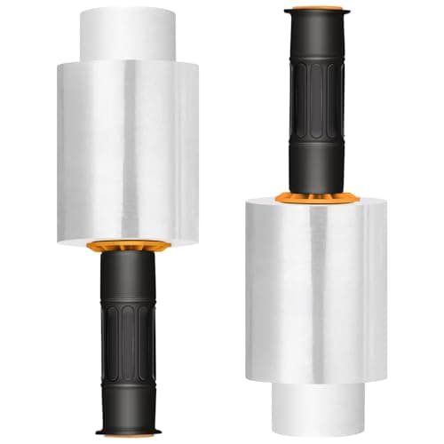 Image of Mini Stretch Warp Film, 150m x 100mm Shrink Wrap Roll Clear Plastic Wrap with Handles for Pallet Wrapping Shipping Moving, 2 Pack