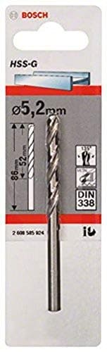 Image of Bosch Professional 1x Metal drill bits HSS-G DIN 338 (for metal, Ø 5.2 x 52 x 86 mm, Accessory Drill Driver)