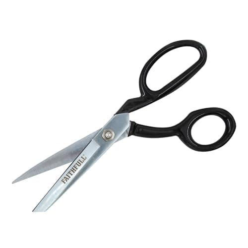 Image of Faithfull Tailor Shears – Textile Cutting Scissors, Wear Resistant Carbon Steel with Chrome Plated Finish for Sharp & Accurate Cuts on Heavy & Lightweight Fabric, Thread, Yarn - 207mm (8.1in)